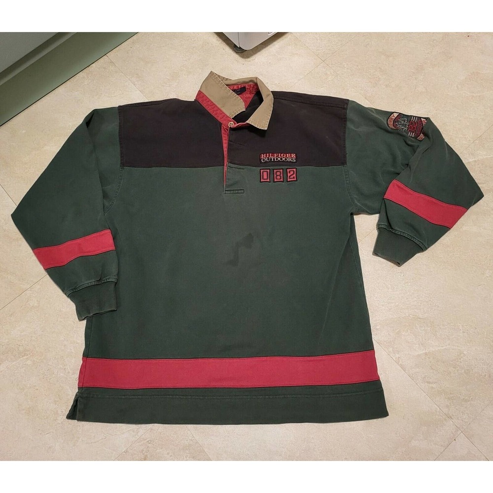 VTG Tommy Hilfiger Outdoors Expedition Patrol 082 Rangers Polo T Shirt Mens L